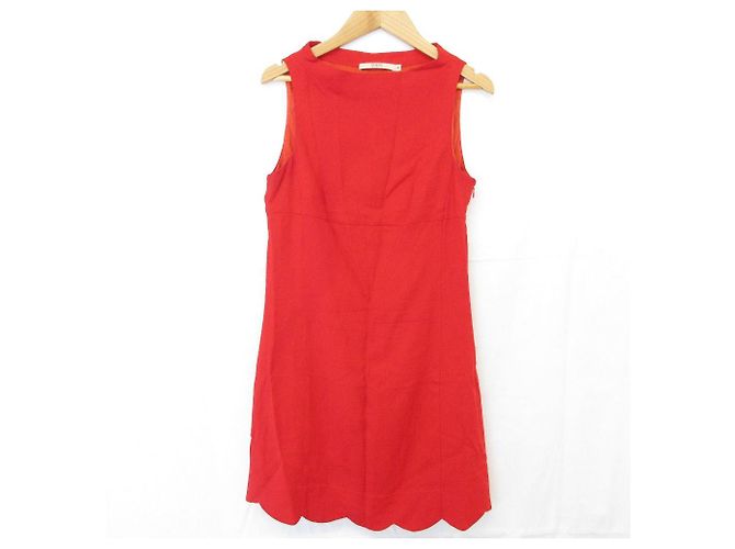 RED VALENTINO Kleid mit gewelltem Saum Rot