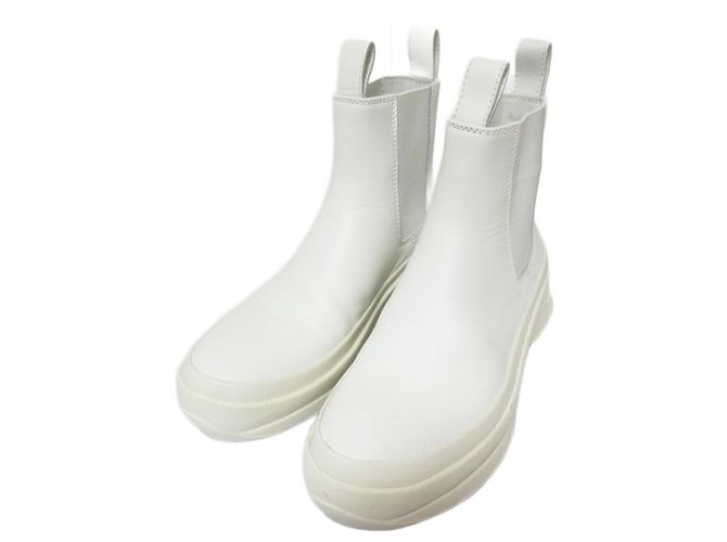 Botas Chelsea de couro Jil Sander Branco