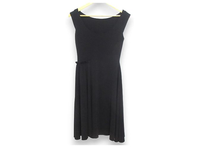 Autre Marque Flare Kleid FOXEY NEW YORK Stretch Kleid Schwarz