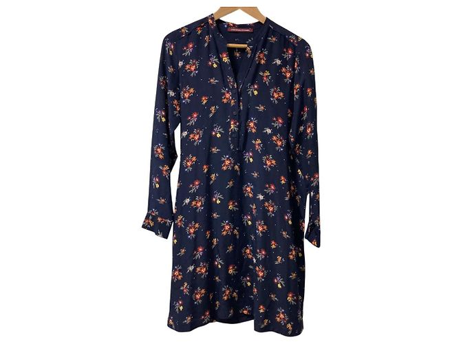 Autre Marque Blumenmusterkleid Comptoir des Cotonniers Blau