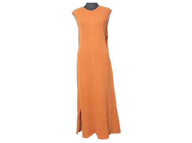 Autre Marque Vestido Maxi de Algodón de Punto IHNN Naranja