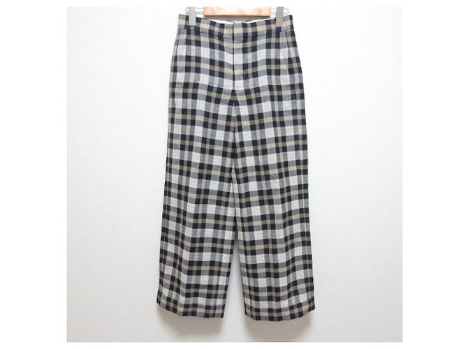 Autre Marque Calça larga de lã e linho Drawer Azul Azul marinho
