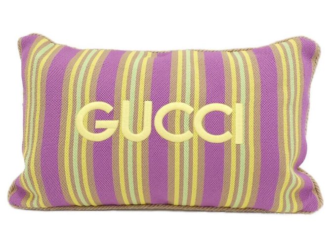 Gucci ZAREY Polyester Polyamide Jute Cushion Yellow