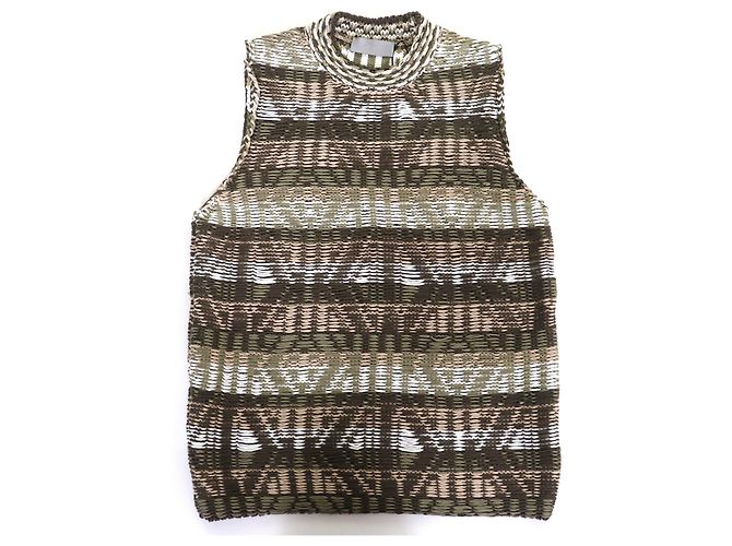 Dior Beste Gewebte Baumwollstrick Grün Khaki