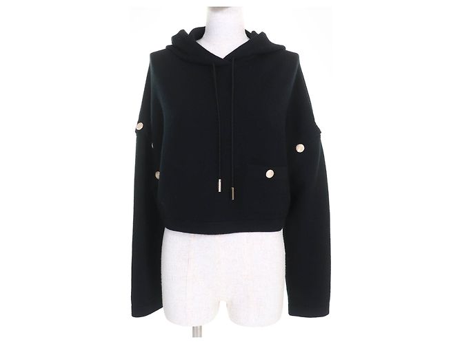 Chanel COCO Mark Button Cashmere 2way Knit Black
