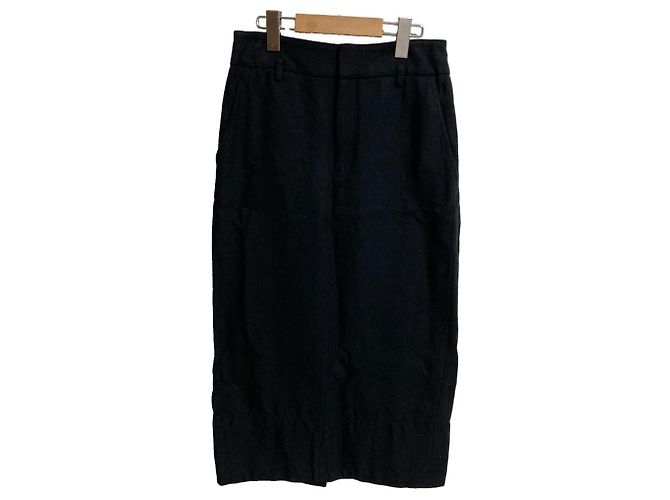 Autre Marque Falda de lino ebure Negro