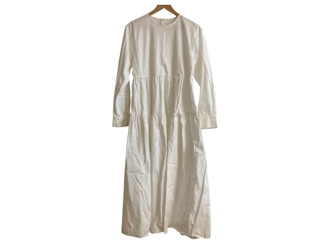 Autre Marque Makelloses Baumwolltwill-Kleid Weiß