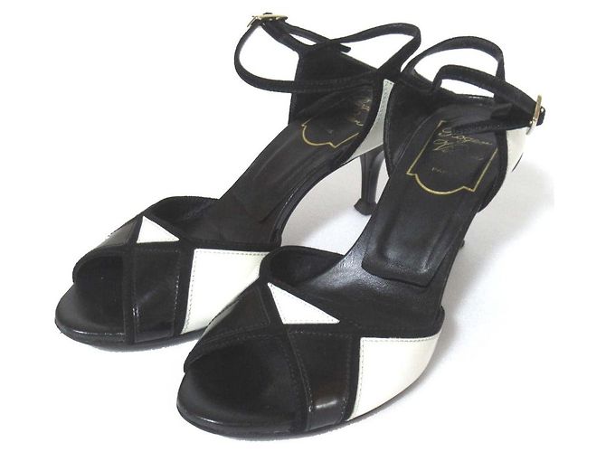 Hochhackige Sandalen von Roger Vivier Schwarz Weiß