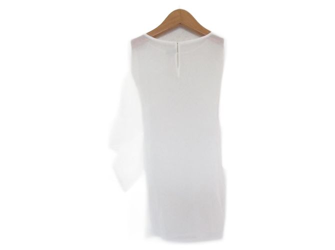 Autre Marque Liyoca Baumwoll-Organdy-Bluse mit Glockenärmeln Weiß