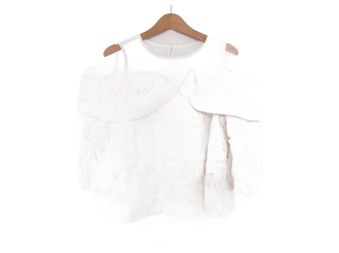Autre Marque OFF-SHOULDER BLUSE MIT BLUMEN NATURAL BEAUTY BASIC Roh