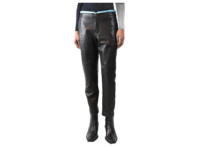 Rag & Bone Schwarze Lederhosen - Größe UK 6