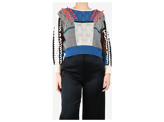 Toga Archives Pull en tricot abstrait - taille UK 8 Multicolore