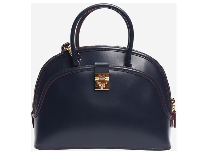 MCM Bolso de cuero Anna azul oscuro 2 en 1