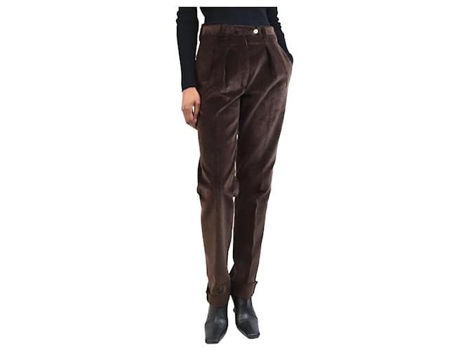 Autre Marque Chocolate tapered corduroy trousers - size UK 6 Brown Cotton  ref.2610628
