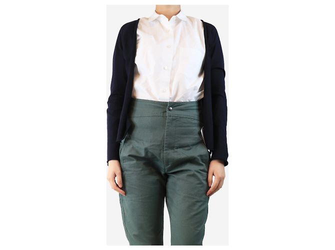 Autre Marque Offene Strickjacke aus Wollmischung in Marineblau - Größe M