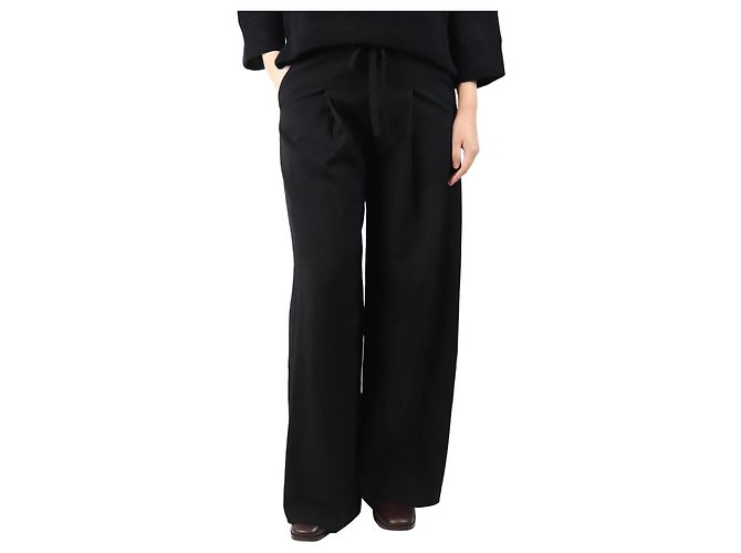 Autre Marque Schwarze plissierte weite Hose - Größe UK 8