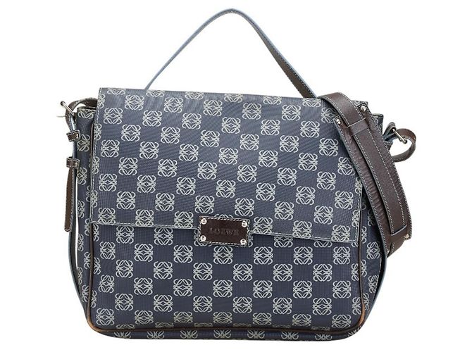 Borsa a tracolla Loewe Anagram Marrone Blu navy