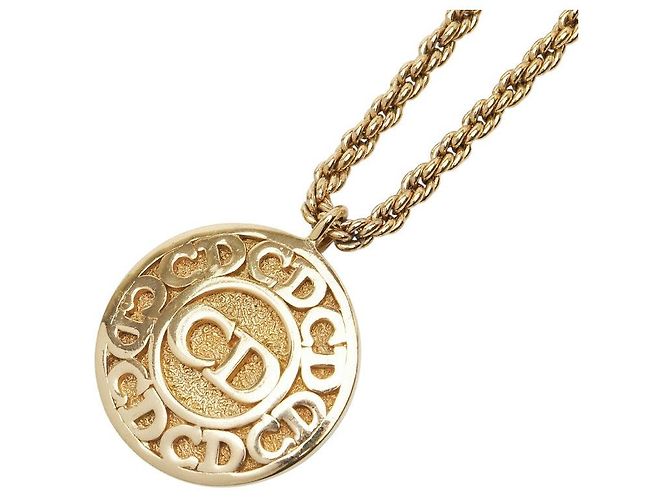 Christian Dior Collana Logo CD Dior D'oro Metallico