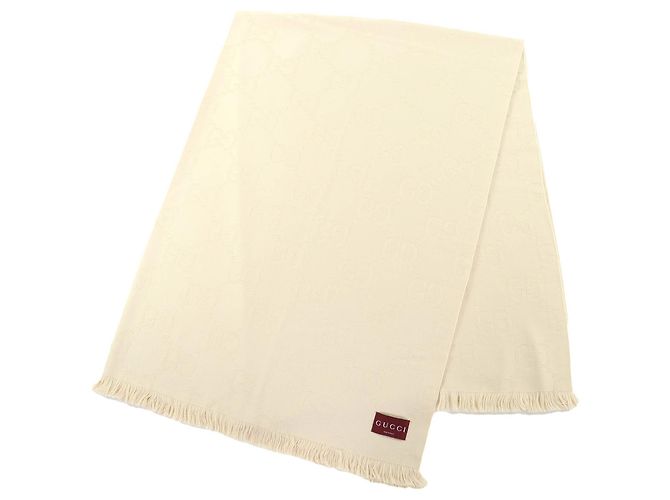 Sciarpa in lana jacquard GG di Gucci Marrone Beige