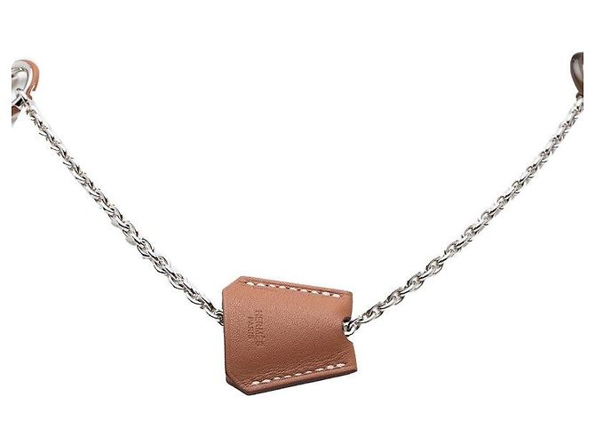 Collier Clochette Swift d'Hermès Argenté Métallisé