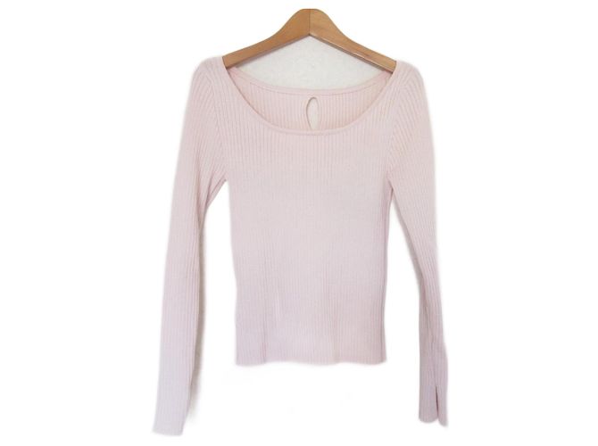 Autre Marque Top in maglia a coste rosso vivo Rosa
