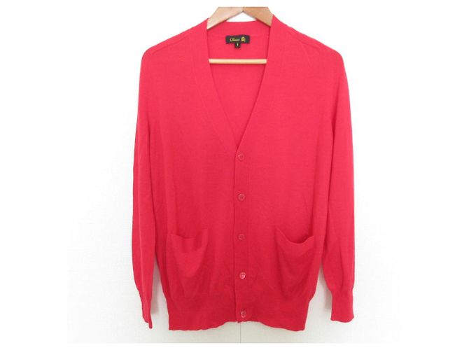 Autre Marque Cardigan V in Cashmere e Seta 18G Drawer Rosso