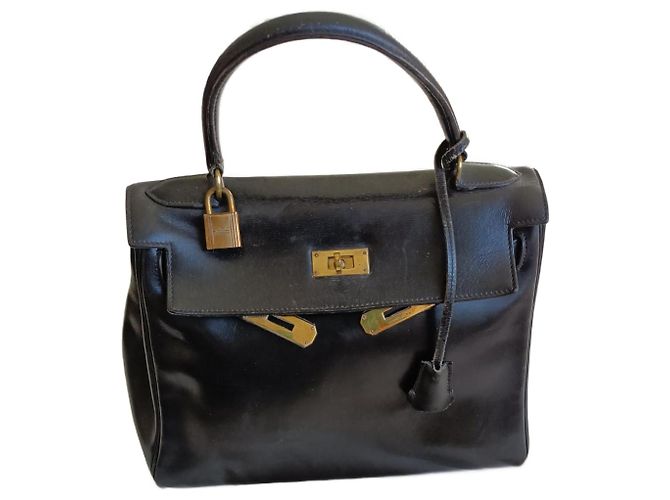 Sac à main Hermès Birkin 25 en cuir noir