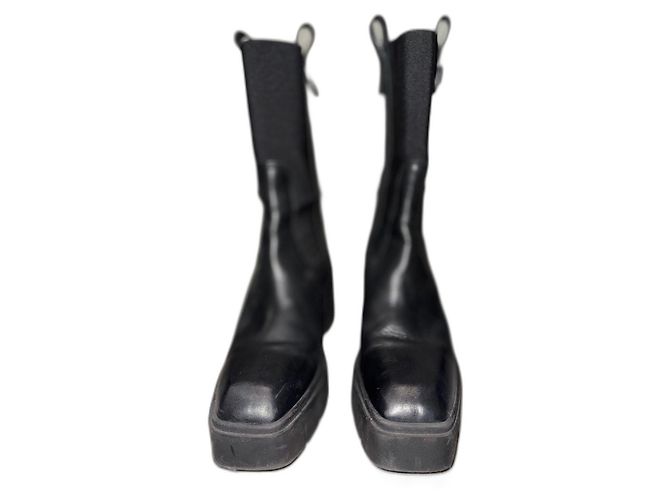 Furla Botas de salto bloco de 95 mm com textura Preto
