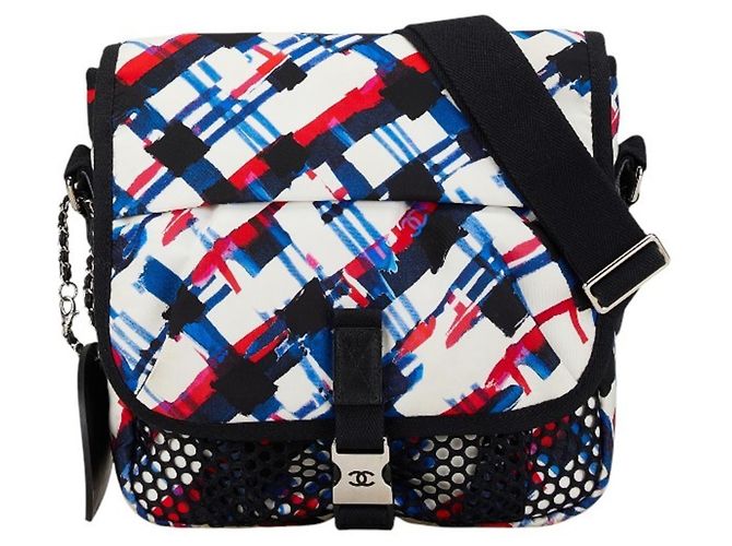 Bolsa de ombro Chanel Airline Branco Multicor