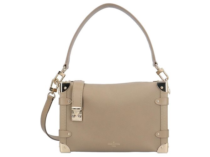 Louis Vuitton Side Trunk MM Shoulder Bag Beige Taupe