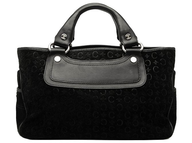 Céline Sac à main Boogie en daim Macadam noir Celine