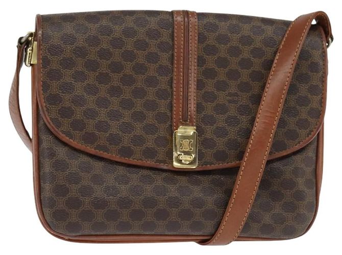 Céline Borsa a Spalla Celine Macadam in Pelle PVC Marrone