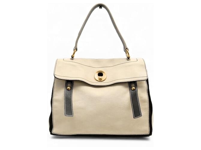 BOLSA YVES SAINT LAURENT MUSE TWO 229680 EM COURO GRAINÉ ECRU 