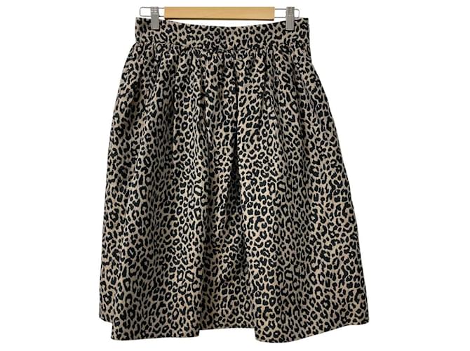 Autre Marque Paule Ka PARIS Leopard Jacquard Long Skirt Black Beige  ref.2613781