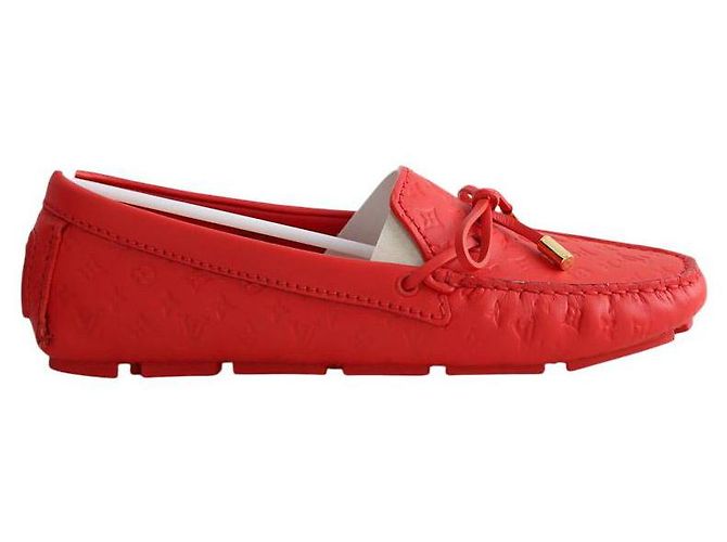 Louis Vuitton Red leather loafers