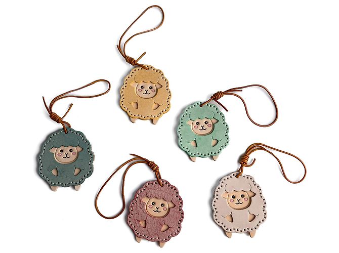 Autre Marque Charm Leather Sheep Multicolor Blue 