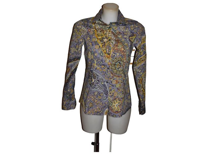 Camisa Etro con estampado en algodón elástico talla 40IT Multicolor
