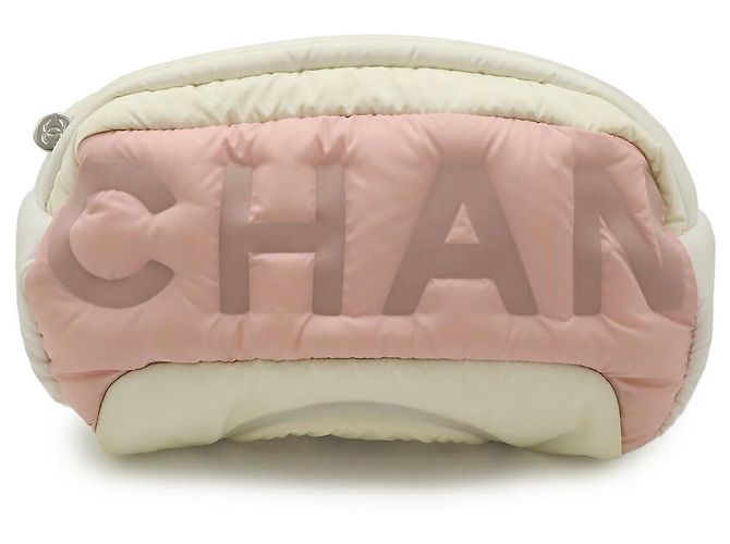 Timeless Chanel Doudoune Nylon Gürteltasche Pink Weiß