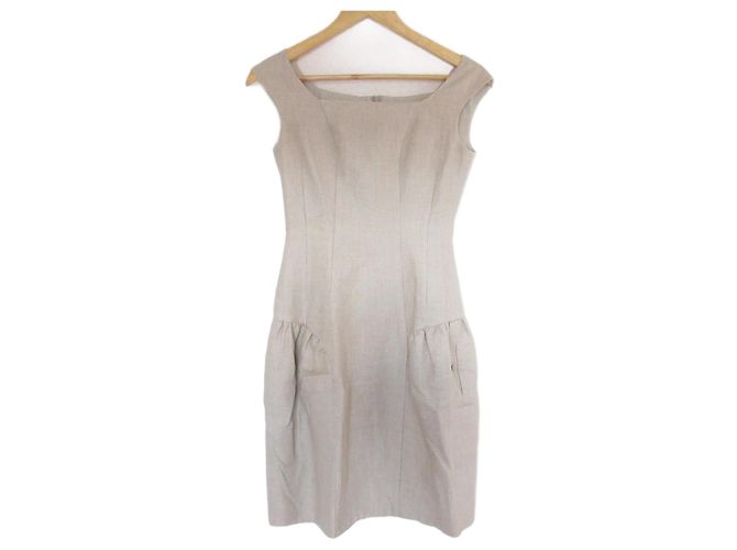 Autre Marque Rene Leinenkleid Beige