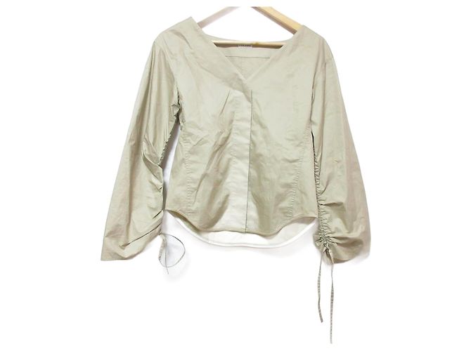 Autre Marque Giacca Camicia Senza Collo INSCRIRE Beige