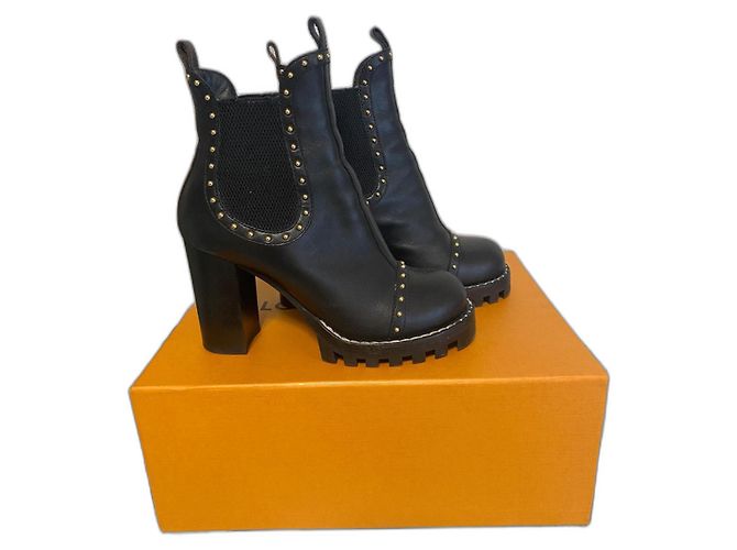 Louis Vuitton Black Leather Boots