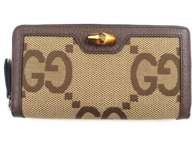 Gucci Bamboo Jumbo GG Canvas Long Wallet