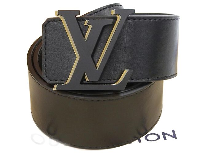 Reversibler LV Optic Gürtel von Louis Vuitton Schwarz Anthrazitgrau