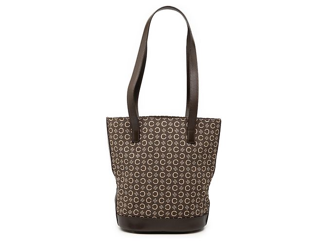 Céline Borsa a secchiello in tela Macadam Celine marrone Marrone scuro