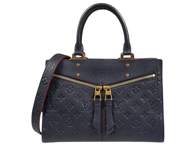 Borsa a spalla Monogram Empreinte Three PM di Louis Vuitton Rosso Blu navy