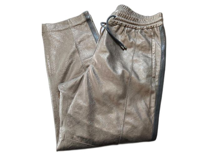 Brunello Cucinelli Lederhose Bronze