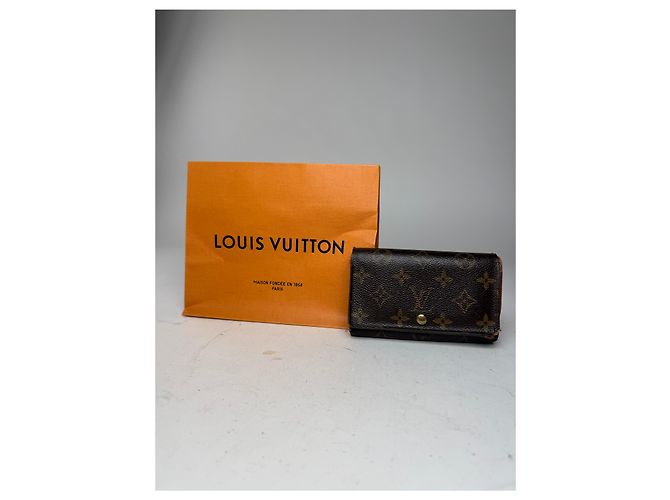 Vintage Louis Vuitton Monogram Leather Wallet Brown