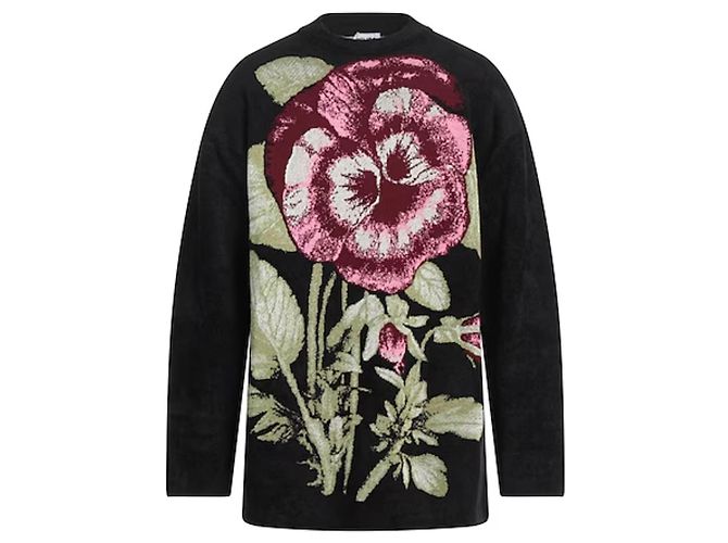 Kenzo Sweatshirt Blumenmuster Schwarz Mehrfarben