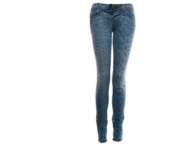 Current Elliott Jeans azul Current Elliot con estampado de leopardo