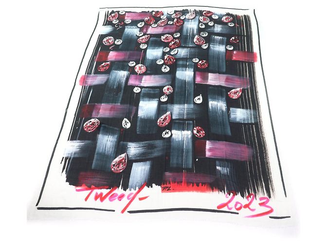 Chanel Sciarpa Multicolore 100% Cashmere 